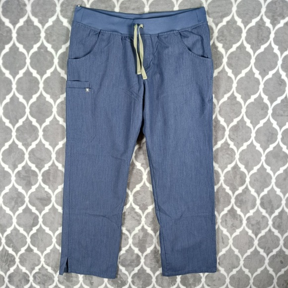 Figs Pants - Figs Kade Cargo Scrub Pants Women Large Blue Straight Leg Medical Nursing T21004